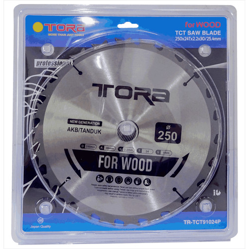 TORA Mata Pisau Potong Kayu 10 Inch 250 x 24T TCT Model AKB / Tanduk