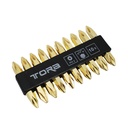TORA Mata Obeng Angin Bolak Balik Plus Pendek Set 10 Pcs 45 MM Gold
