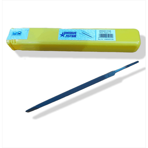 UNIQUE STAR Slim Taper Saw File - Kikir Segitiga 5 Inch 125 mm - INDIA