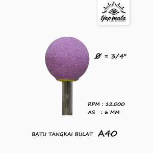 TJAP MATA / CAP MATA Batu Tangkai / Mounted Stone - Bulat