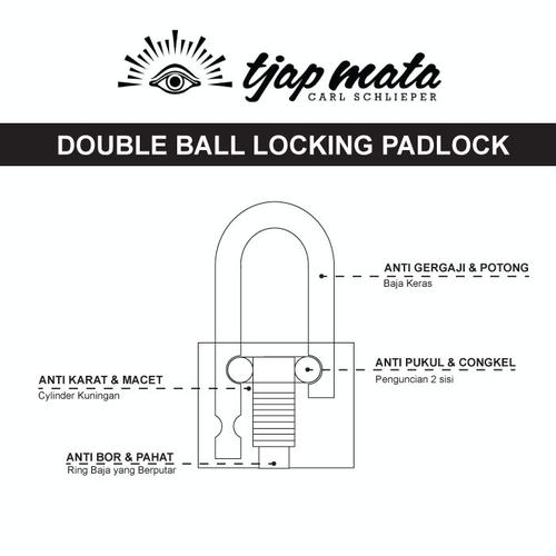 TJAP MATA / CAP MATA Gembok 40 MM (Leher Panjang)