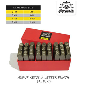 TJAP MATA / CAP MATA Huruf Ketok / Letter Punch
