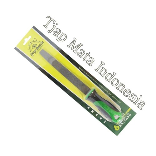 TJAP MATA / CAP MATA Kikir Flat (Kasar) 6", Gagang Karet