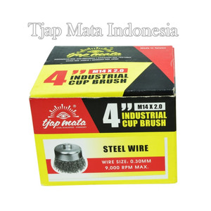 TJAP MATA / CAP MATA Sikat Mangkok / Kawat 4 INC (Drat M14 X 2.0)