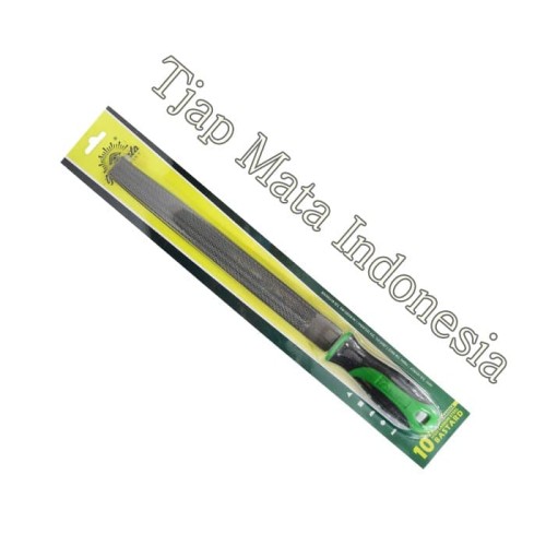 TJAP MATA / CAP MATA Kikir 1/2 Bulat (Kasar) 10", Gagang Karet