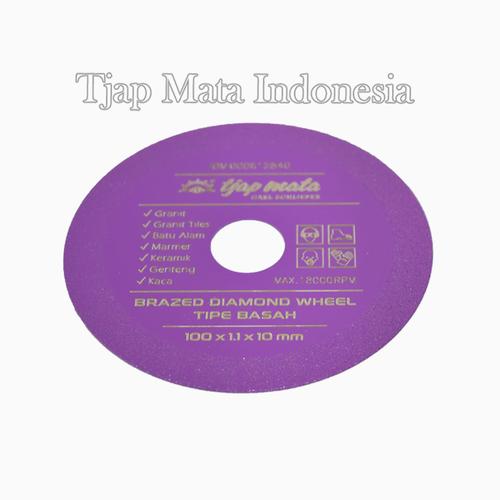 TJAP MATA / CAP MATA Diamond Wheel / Mata Potong 100 MM (Basah) Granit (Brazed)