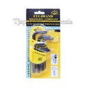TJAP MATA / CAP MATA Set 9 Kunci L CR - MO - Tamper Star (Short)