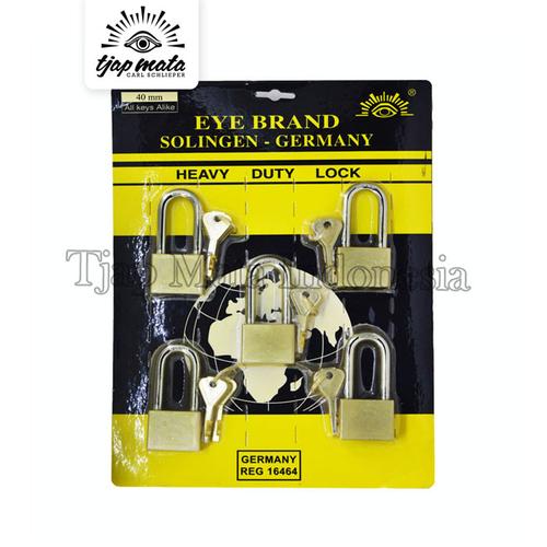 TJAP MATA / CAP MATA Gembok Kotak (40 MM - 5 PCS),Leher Panjang "Keyalike"