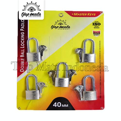 TJAP MATA / CAP MATA Gembok (40 MM 5 PCS), Leher Panjang & Master Key