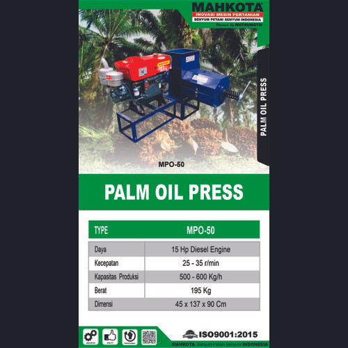 MAHKOTA MESIN PERAS MINYAK SAWIT PALM OIL PRESS MPO - 50