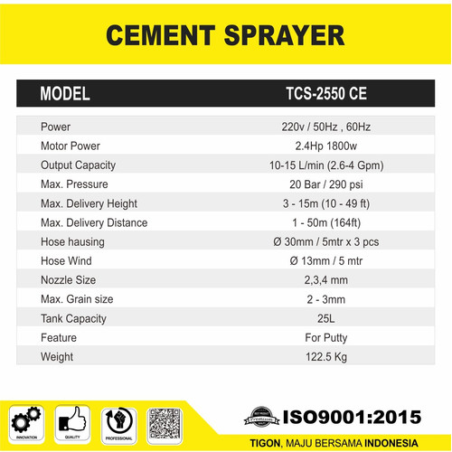 MESIN PENYEMPROT SEMEN | CEMENT SPRAYER TCS-2550 CE