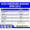 Jet Cleaner High Pressure Mesin Steam Nishikawa NPW-120E GARANSI RESMI