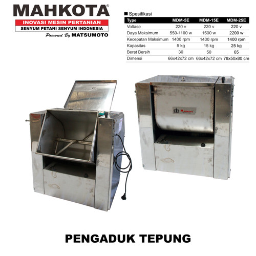 Mesin Pengaduk Adonan Tepung Dough Maker Mahkota Kap 5 Kg