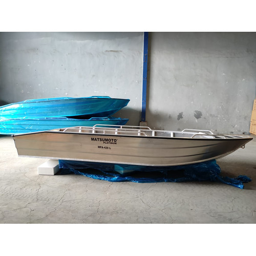 perahu aluminium boat 9 orang size 4.2 meter 420 L bergaransi