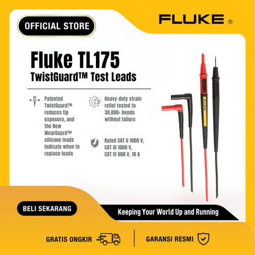 Fluke TL-175 TwistGuard Test Leads CAT III 1000 V & CAT IV 600 V