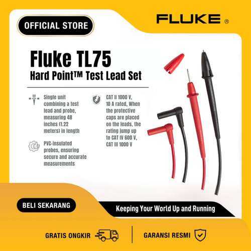 Fluke TL-75 Hard Point Test Lead Set CAT III 1000 V & CAT IV 600 V