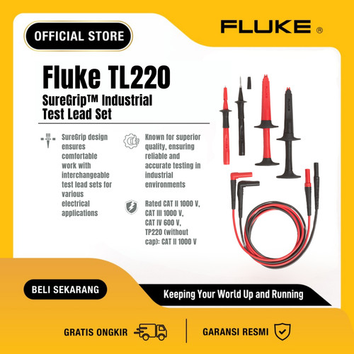 Fluke TL-220 SureGrip Industrial Test Lead Set