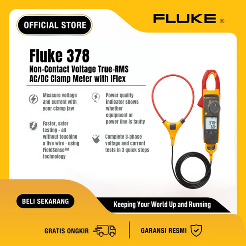 Fluke 378 Non-Contact Voltage True-RMS AC/DC Clamp Meter with iFlex