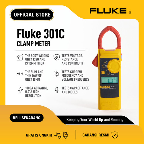 FLUKE 301c 1000 A AC True-RMS Clamp Meter