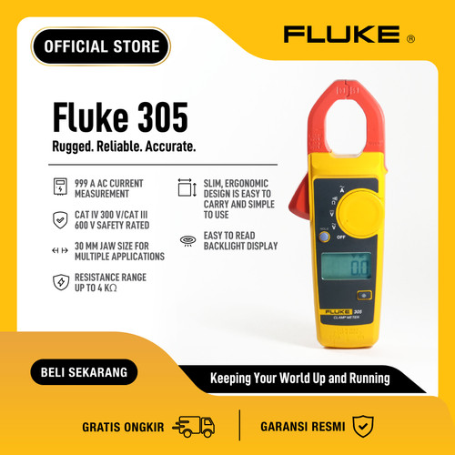 FLUKE 305 Clamp Meter 1000A AC Current Measurement