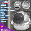 6" Inch Stainless Steel 304 Wall Air Vent Grille Cover Ducting