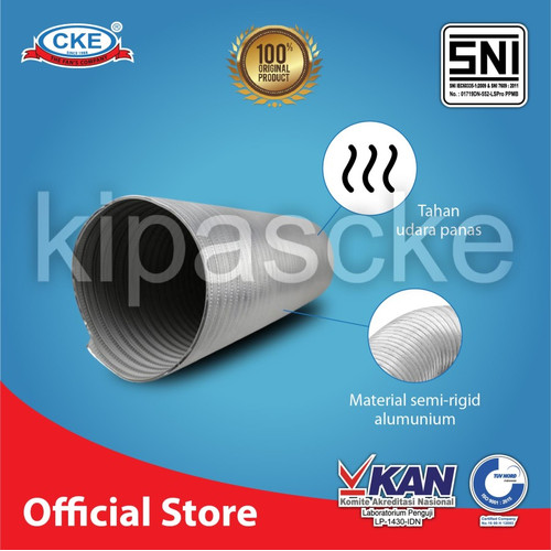 Aluminium Selang Flexible Ducting Semi Rigid 3 Inch Panjang 3 Meter