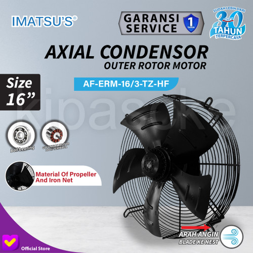 Axial Fan 16 Inch Fan Condensor Kipas Chiller Condenser 16" 220V / 380V Cooling Fan