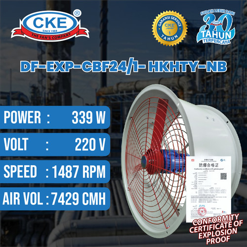 Drum Fan Blower Explosion Proof 24 Inch 220V Exhaust Fan Tabung 24" Inch Exd II BT4 Exhaust Industri Anti Ledak