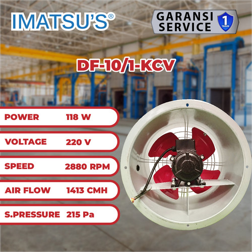 Drum Fan Blower Tabung 10 Inch Kipas Blower Tube Axial Flow Exhaust Duct Fan 10" 1 Phase 118W