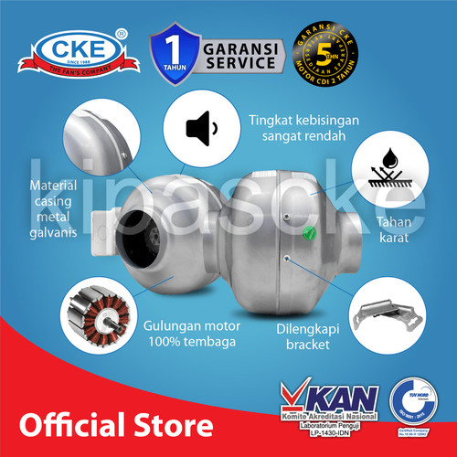 Duct Inline CKE CI-CDI80 3.2 Inch Inline Fan Duct Fan Blower Hisap
