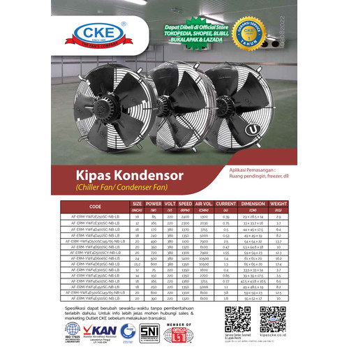 CKE Axial Fan AF-ERM-YWF4D450SC-NB-LB 18 Inch Drum Axial Blower Gedung