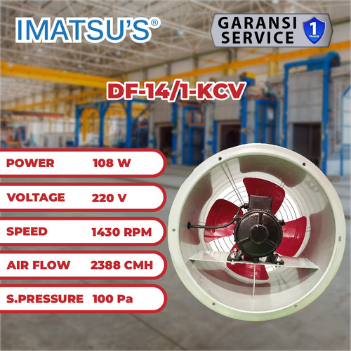 Drum Fan Blower Tabung 14 Inch Kipas Blower Tube Axial Flow Exhaust Duct Fan 14" 1 Phase 108W