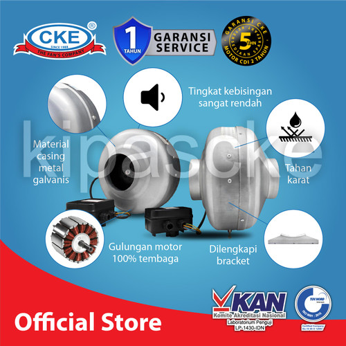 Duct Inline CKE CI-CDI100 2SP 4 Inch Inline Fan Duct Fan Blower Hisap