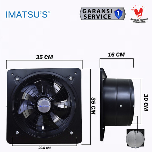 Exhaust Fan 12 Inch Wall Air Duct Booster Fan 12" Inch 2 Speed / Kipas Hexos Dinding Exhaust Fan Ventilasi Plafon Besi 12 Inci