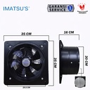 Exhaust Fan 12 Inch Wall Air Duct Booster Fan 12" Inch 2 Speed / Kipas Hexos Dinding Exhaust Fan Ventilasi Plafon Besi 12 Inci