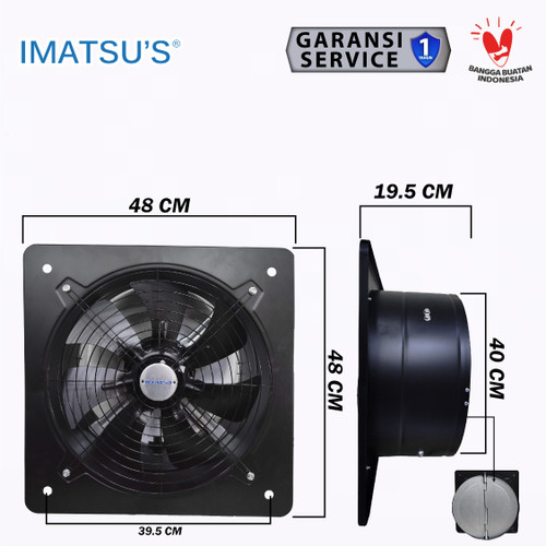 Exhaust Fan 16 Inch Wall Air Duct Booster Fan 16" Inch 2 Speed / Kipas Hexos Dinding Exhaust Fan Ventilasi Plafon Besi 16 Inci