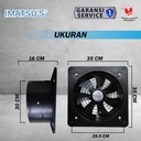 Exhaust Fan Besi In Out 12 Inch Wall Air Duct Booster Fan 12" Kipas Hexos Dinding 2 Arah / Keluar Masuk