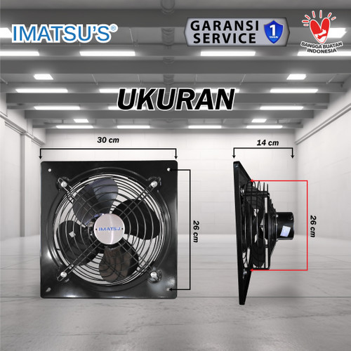 Exhaust Fan Dinding Standard 10 Inch Kipas Hexos Hisap Tembok Wall Exhaust Fan 10" Inch