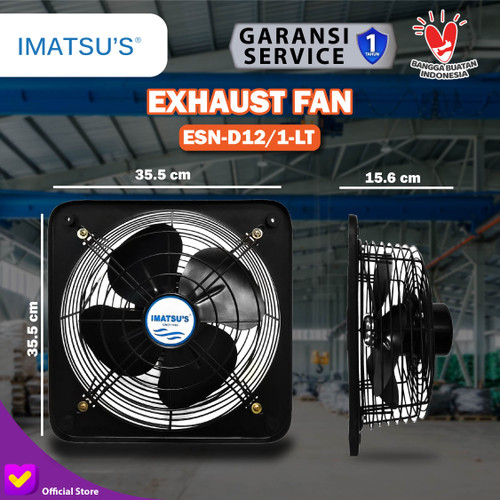 Exhaust Fan Imatsu ESN-D12/1-LT 12 Inch 220V Fan Rumah Toilet Eksos