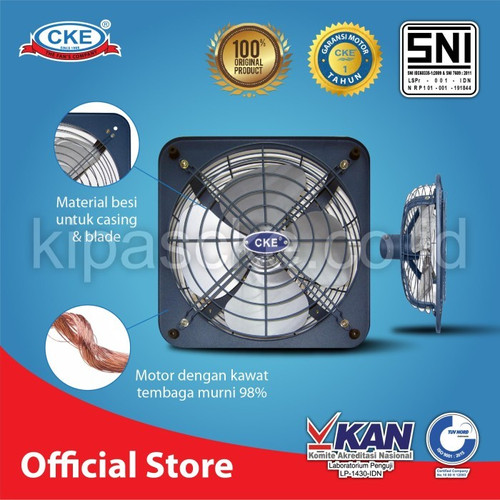 Exhaust Fan Model Standard CKE DBN 12 Inch WalL Fan Kipas Ventilasi Dinding Hexos Rumah Gedung