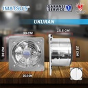 Exhaust Fan Stainless Steel 10" Inch Wall Air Duct Booster Fan Plafon Dinding Besi 10 Inci
