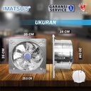 Exhaust Fan Stainless Steel 12" Inch Wall Air Duct Booster Fan Plafon Dinding Besi 12 Inci