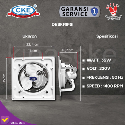 Exhaust Korean Pressure Fan 10 Inch Kipas Hisap Dinding Tembok 10" Wall Exhaust Fan