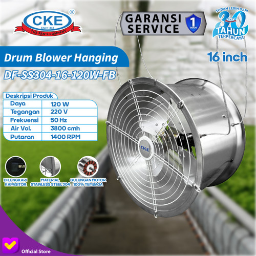 Hanging Drum Fan 16" Blower Tabung Gantung 16 Inch Stainless Steel 304 / 201