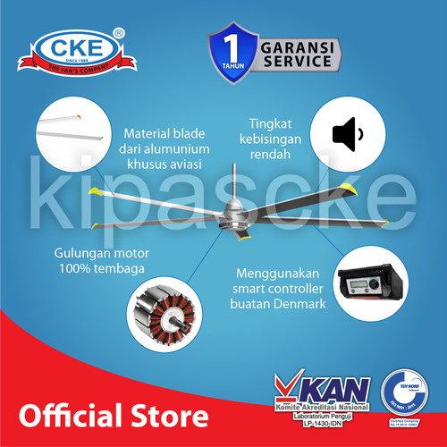 HVLS Big Ceiling Fan A3080M 3.08 Meter 220V 500W Kipas Angin Gudang
