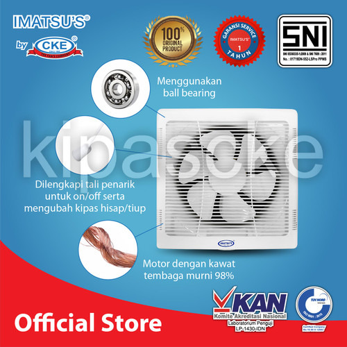 Imatsu Exhaust Fan EFIO TR 6 Inch Exhaust Shutter In-Out Blower Gedung
