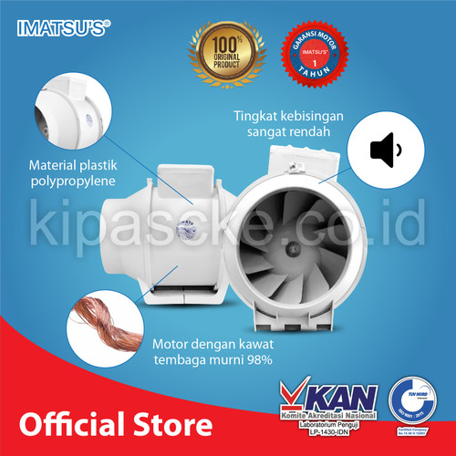 IMATSU INLINE DUCT CDI-SLM-PL-125PP-CY 5 INCH 220V BLOWER HISAP