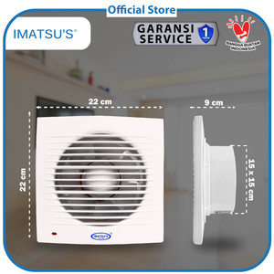 Imatsu Exhaust Fan EF-APC15-C2P-LED-BB-IMS 6Inch Exhaust Dinding Eksos