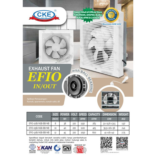 Exhaust Fan Dinding 6 Inch Wall Fan Hexos Dinding/Tembok Bergaransi