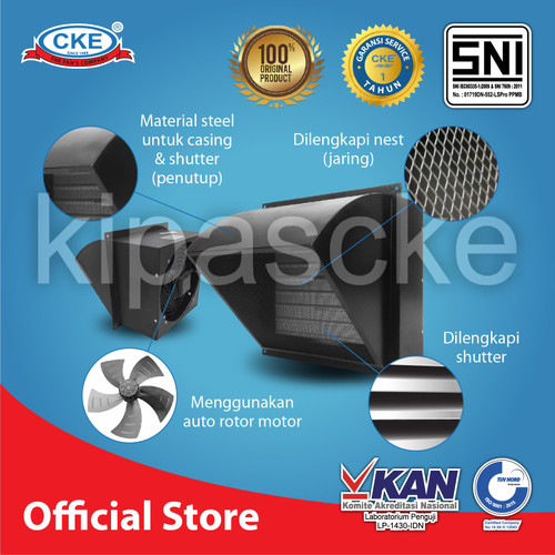 Exhaust Fan Rain Cover CKE 24 Inch 220V Exhaust Tahan Hujan
